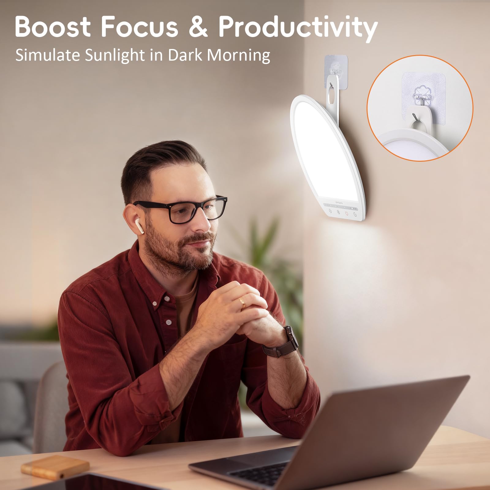 Comfytemp 6500K cool light boosts energy in the morning.