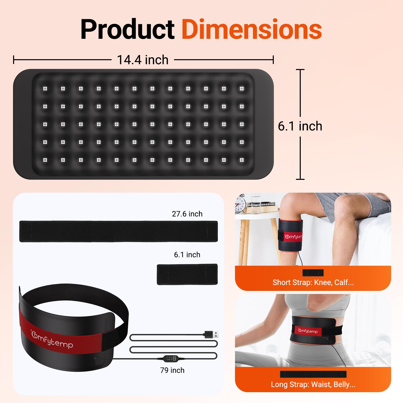 Comfytemp red light wrap 20-minute timer promotes controlled sessions.