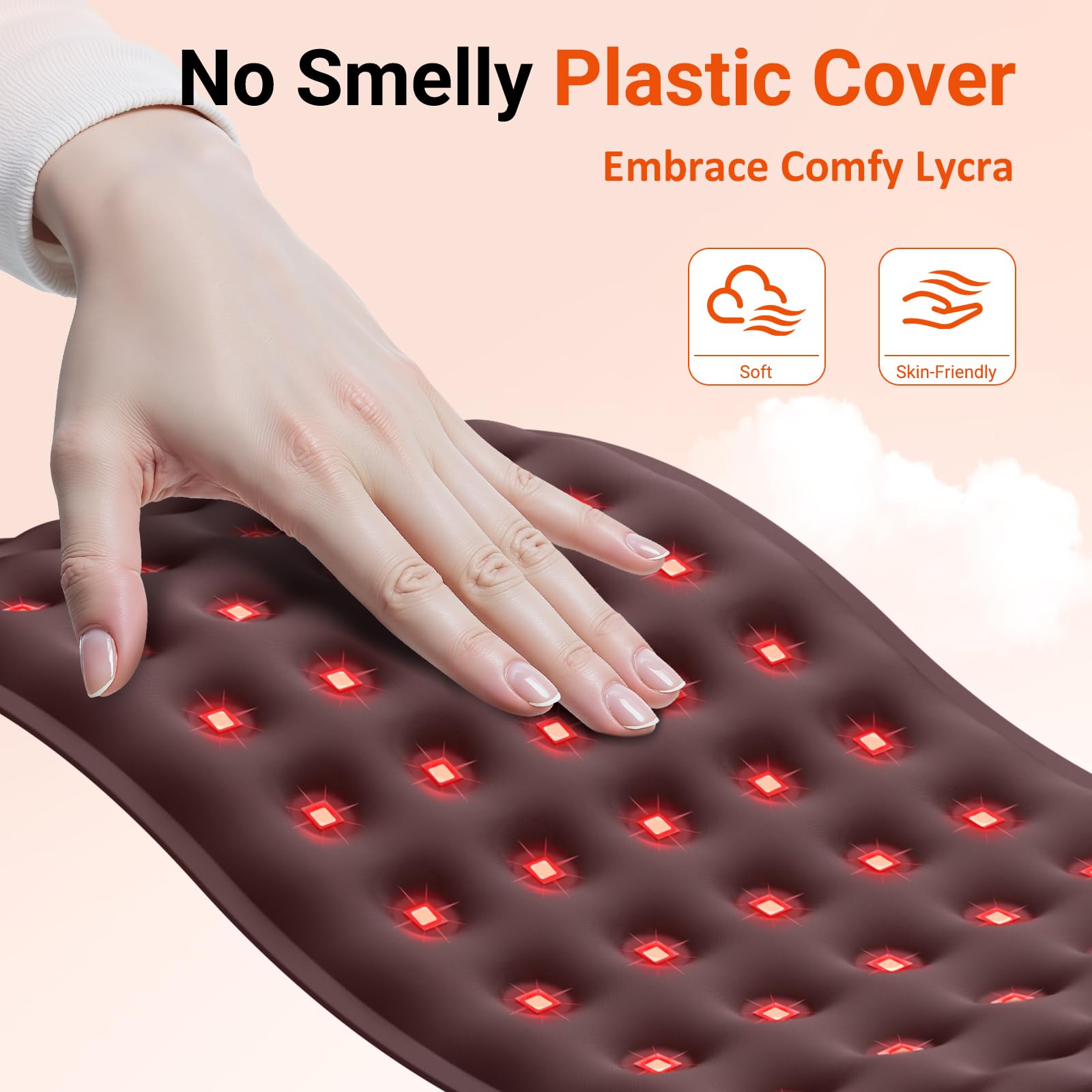 Comfytemp red light wrap lamp beads closeup demonstrates 660nm and 850nm output.