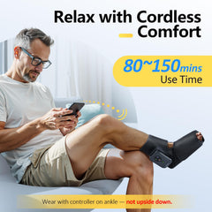 Comfytemp wireless foot massager targets forefoot with airbags for focused relaxation.