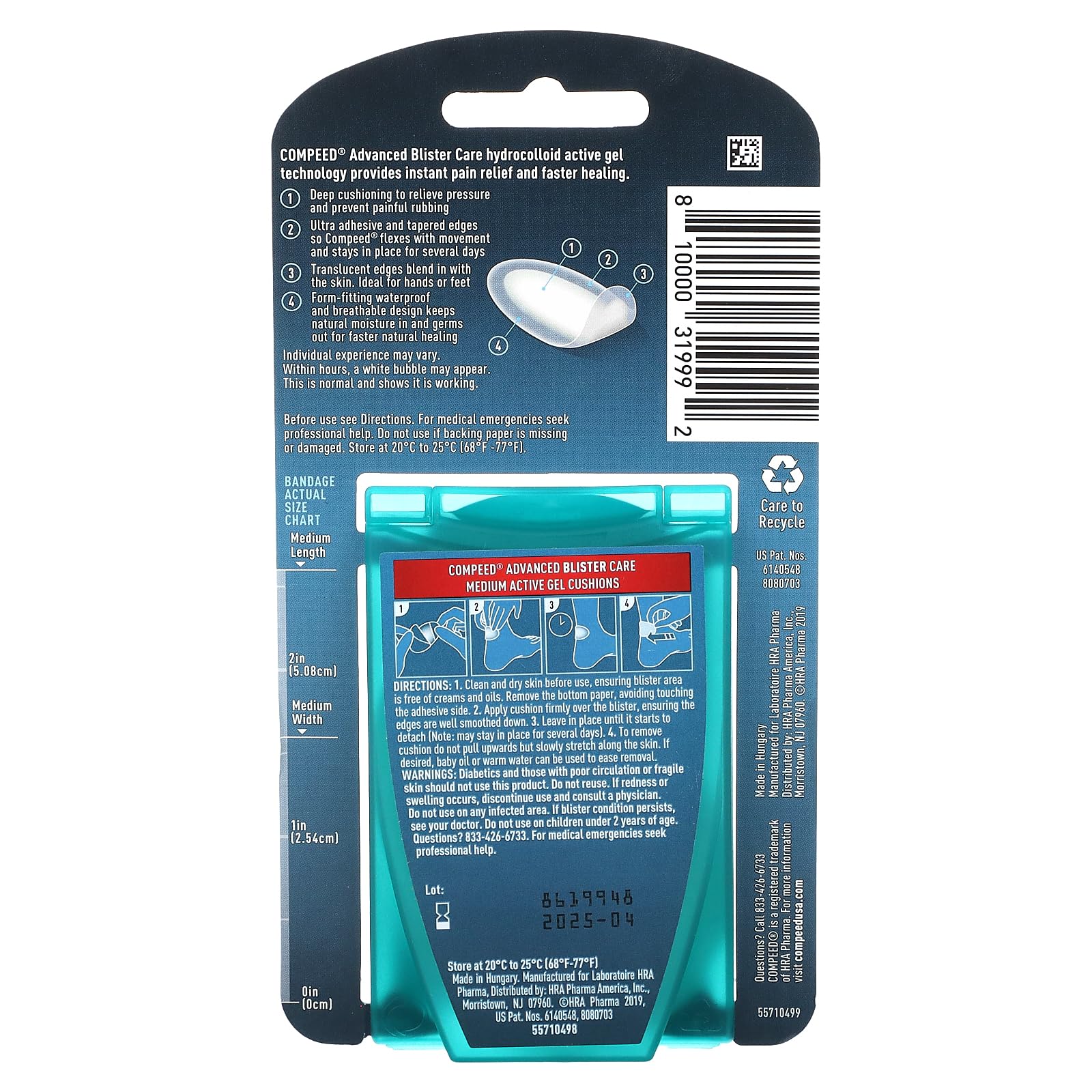 Compeed Advanced Blister Care Cushions waterproof feature protects during activity
