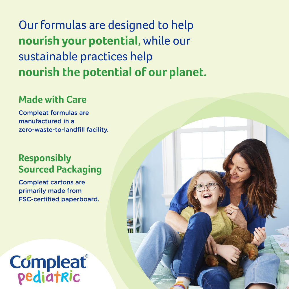 Compleat Pediatric Standard tube-feeding use indicating consistent daily nutrition