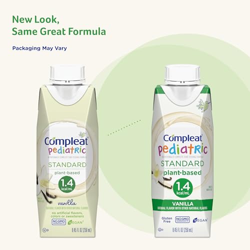 Compleat Pediatric Standard vanilla pour enables easy mixing for tube feeding