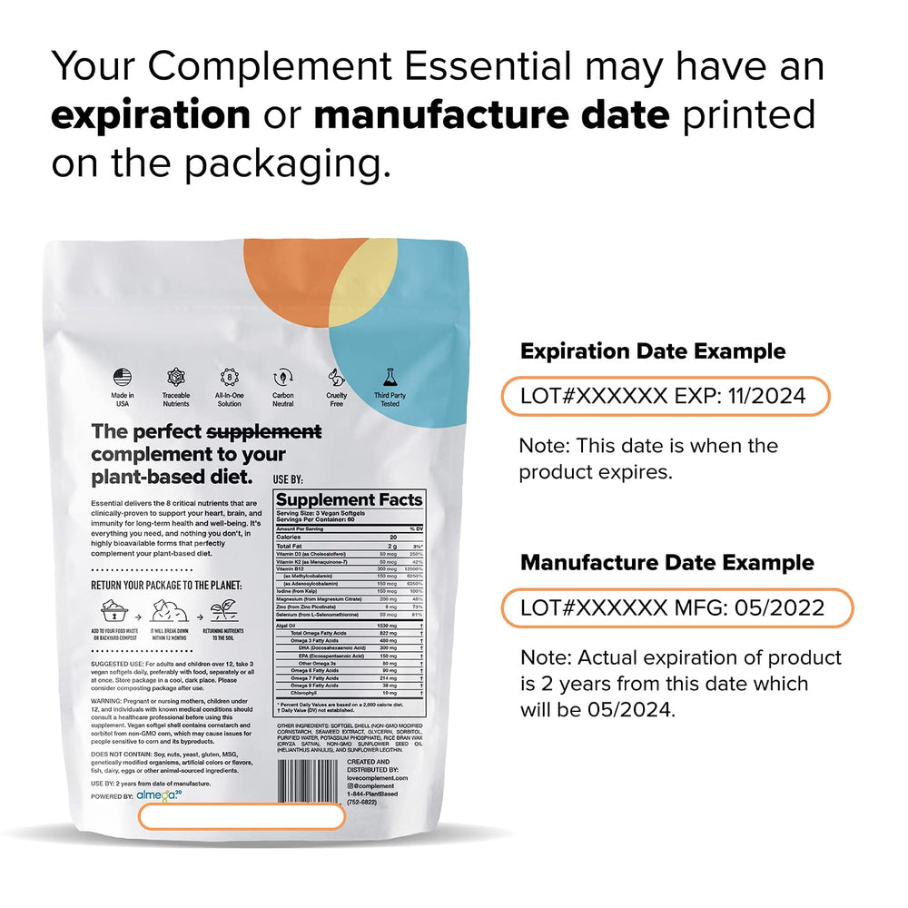 Complement Daily-use bottle in hand illustrating portable wellness routine.