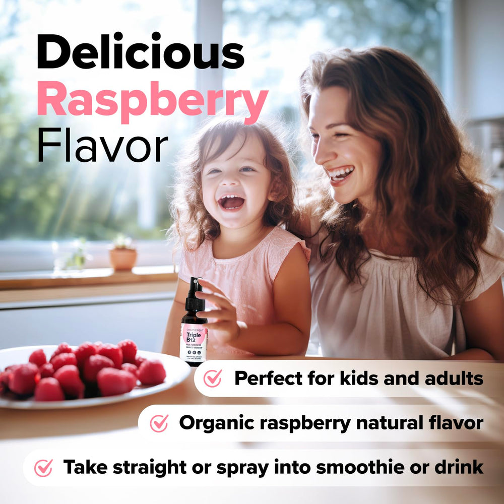 Child using Complement Triple B12 spray.