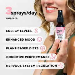 Complement Triple B12 spray being used in mouth.