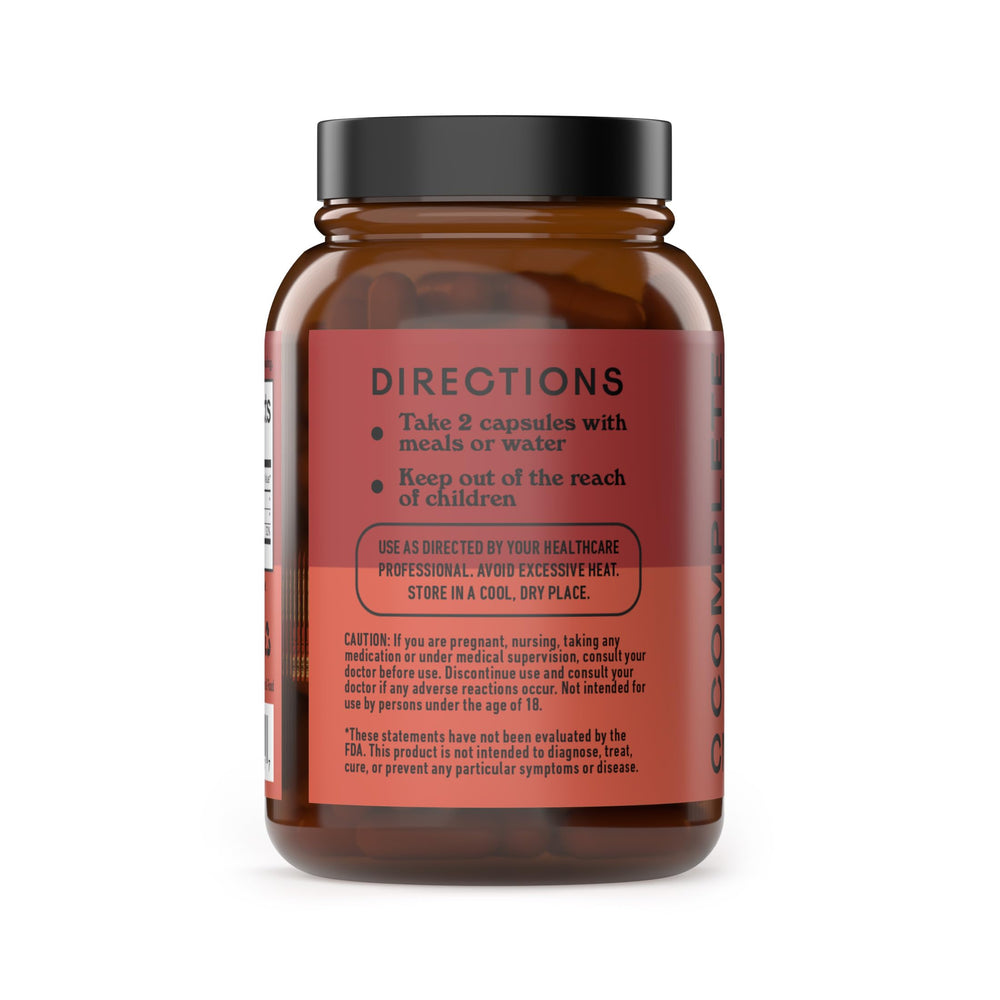 Complete Natural Beet Root Powder Capsules – closeup showing pure plant-based capsules.