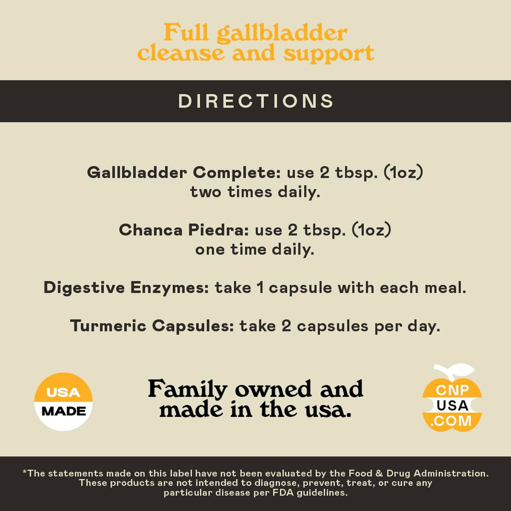 Complete Natural Gallbladder Bundle dosage image suggests simple measurement for consistent use.