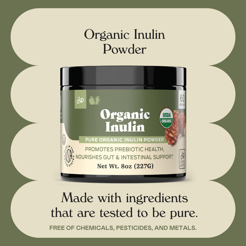 Complete Natural Jerusalem artichoke inulin powder on kitchen counter for versatile gut-friendly use