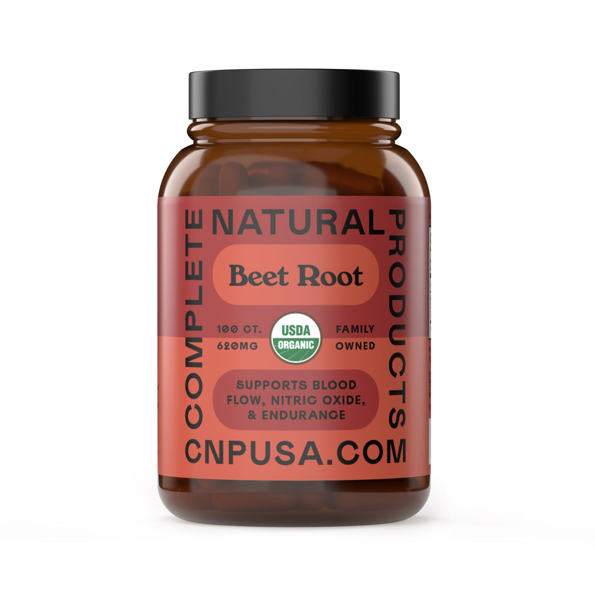 Complete Natural Organic Beet Root Bottle – convenient daily supplement for busy days.