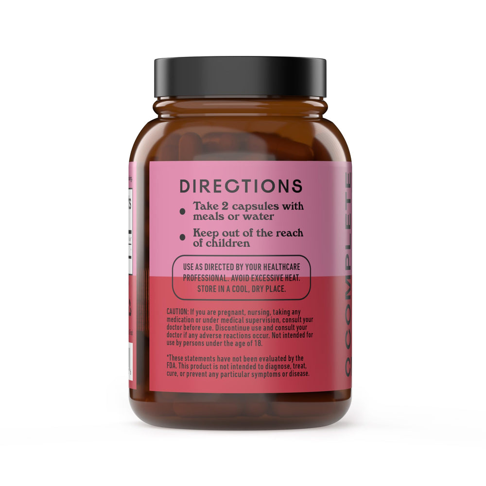 Complete Natural Cranberry Capsules capsule close-up shows 36 mg PAC content