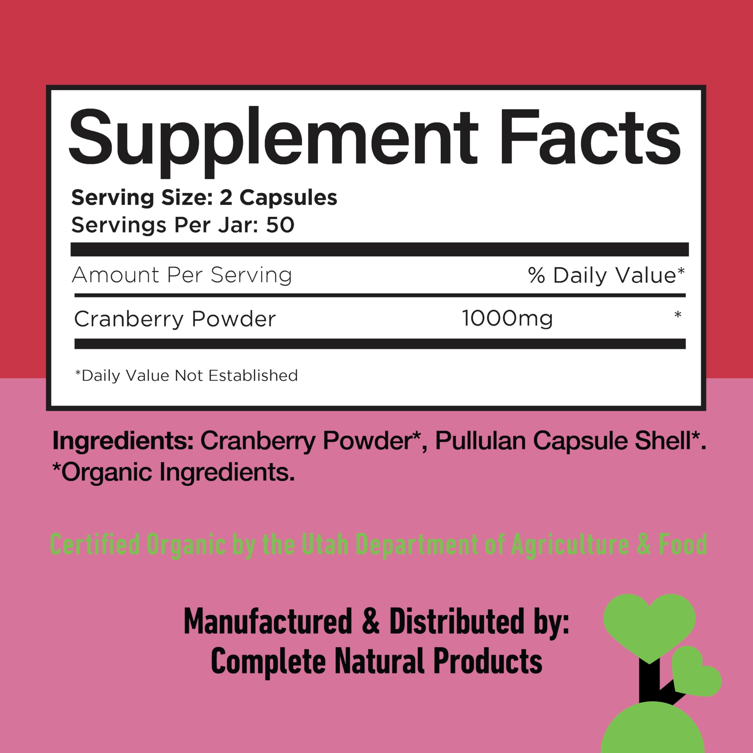 Complete Natural Cranberry Capsules with glass of water for simple intake