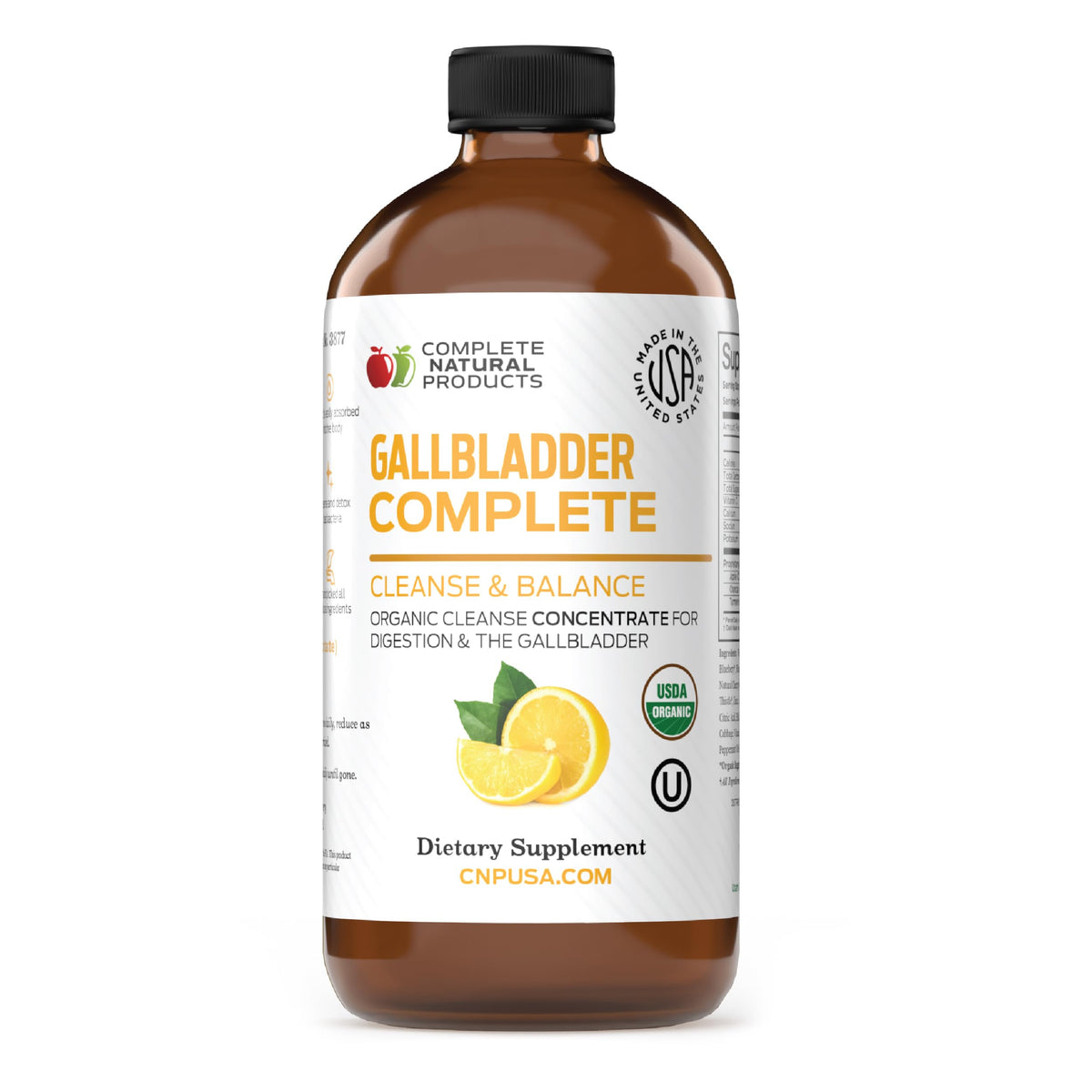 Complete Natural Products Gallbladder Complete 8oz bottle—liquid formula for easy, fast absorption.