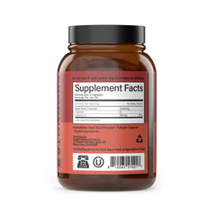 Complete Natural Vegan Capsules Closeup – clean, additive-free beet root in capsules.