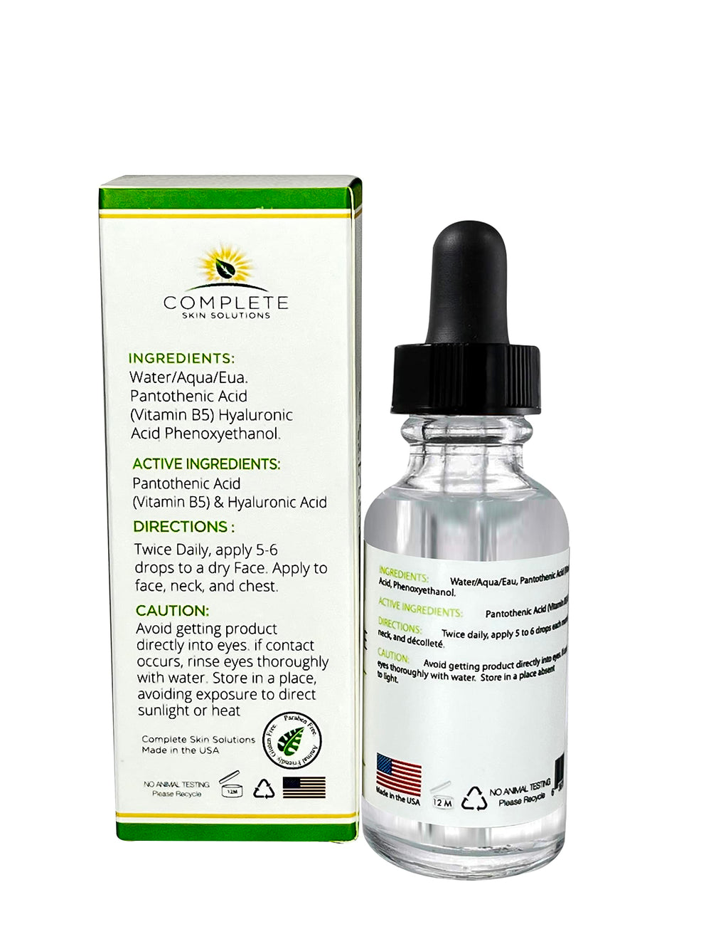 Complete Skin Solutions Advanced B5 Gel 1oz packaging and ingredients emphasis