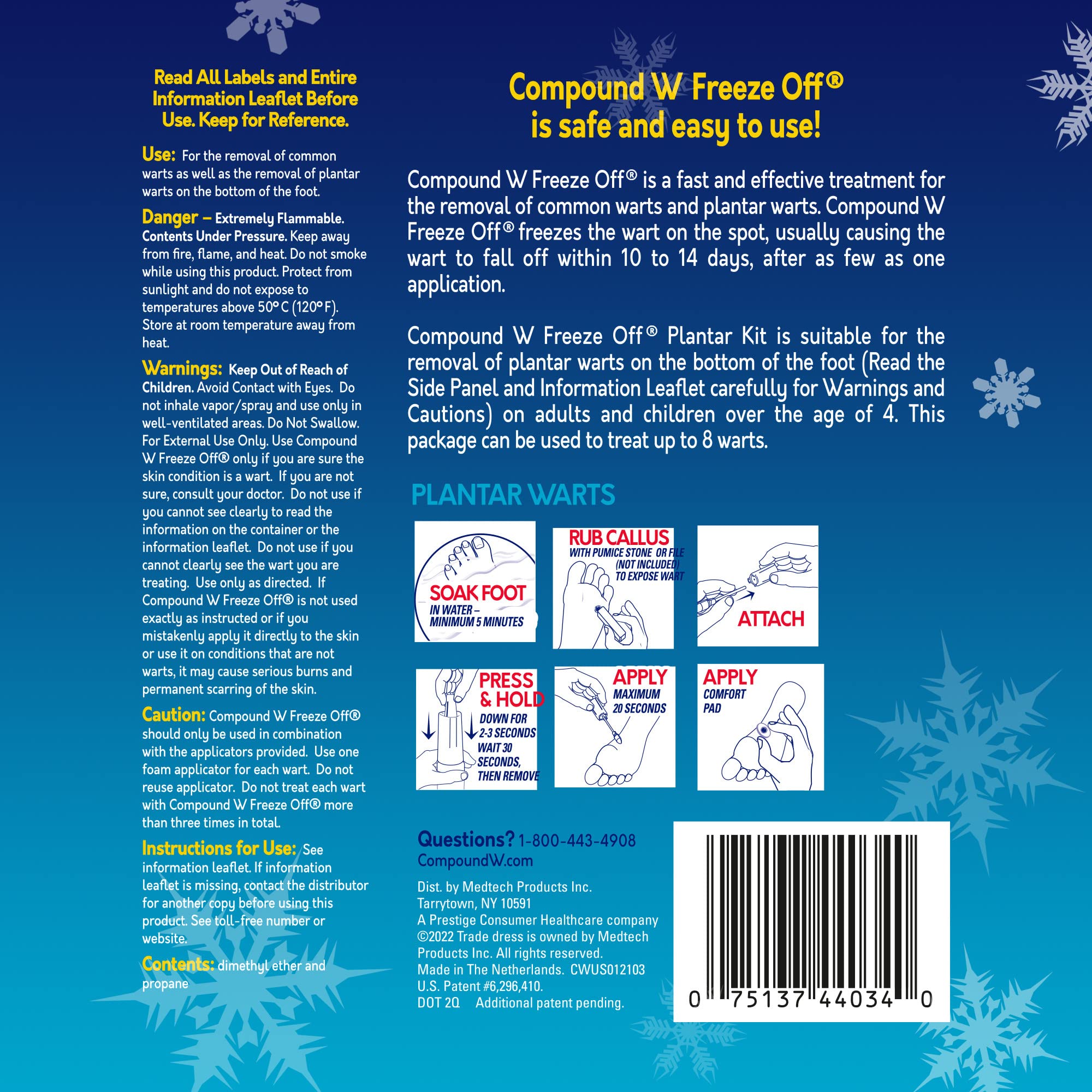 Compound W Freeze Off at-home guide helps step-by-step usage.