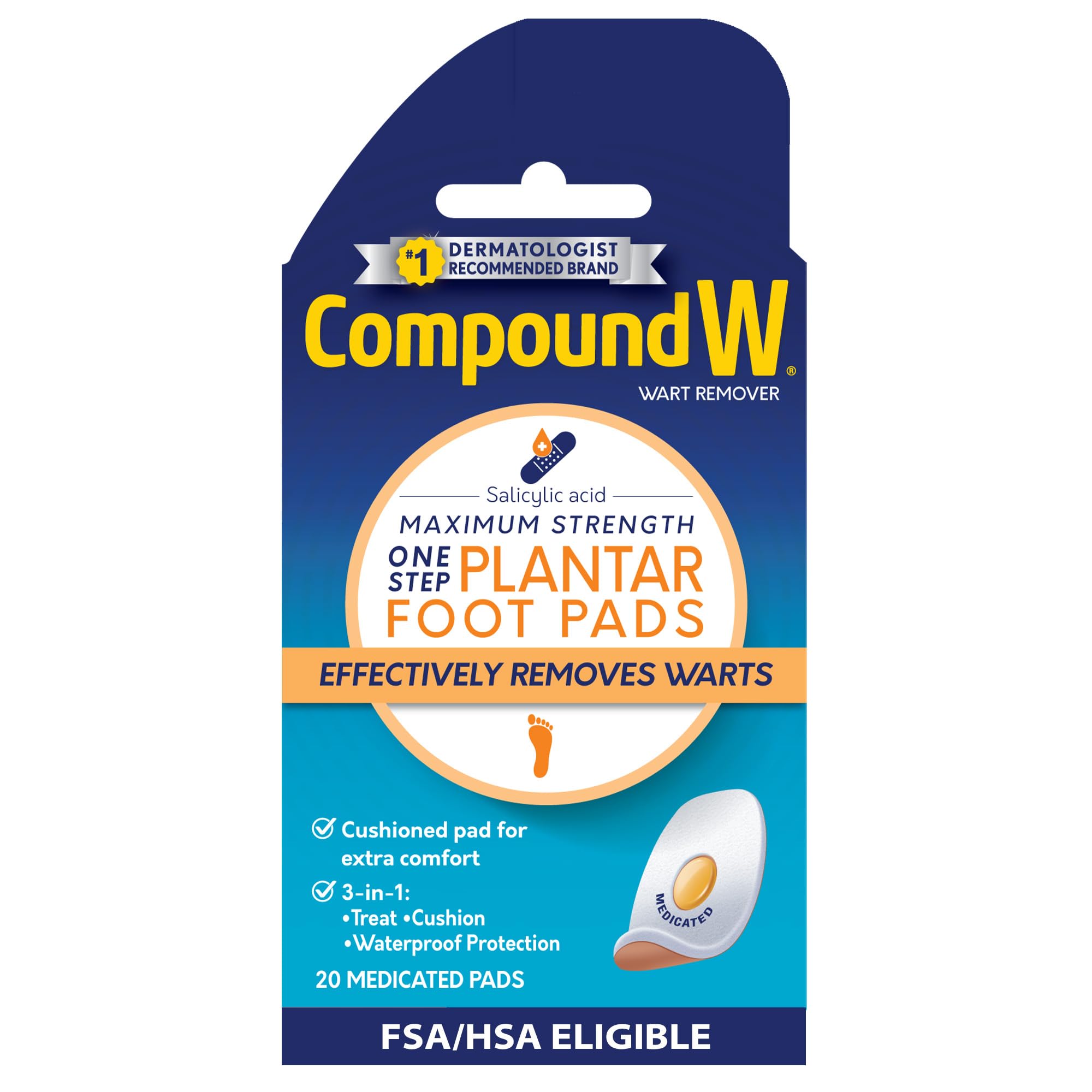 Parches para verrugas plantares de Compound W para alta resistencia y comodidad.