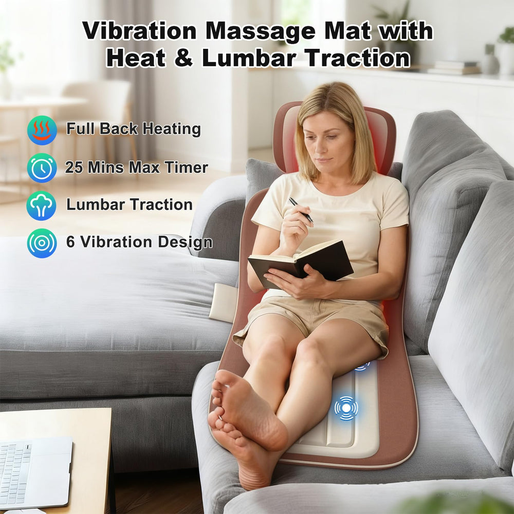 Comrelax back massage pad with lumbar traction supporting the lower back