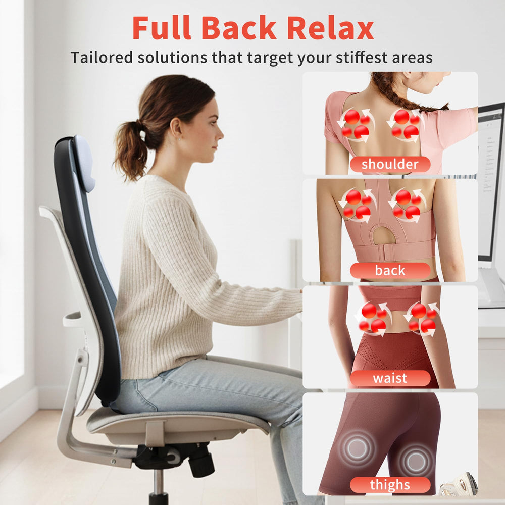 Comrelax back massager heat levels offer tailored warmth.