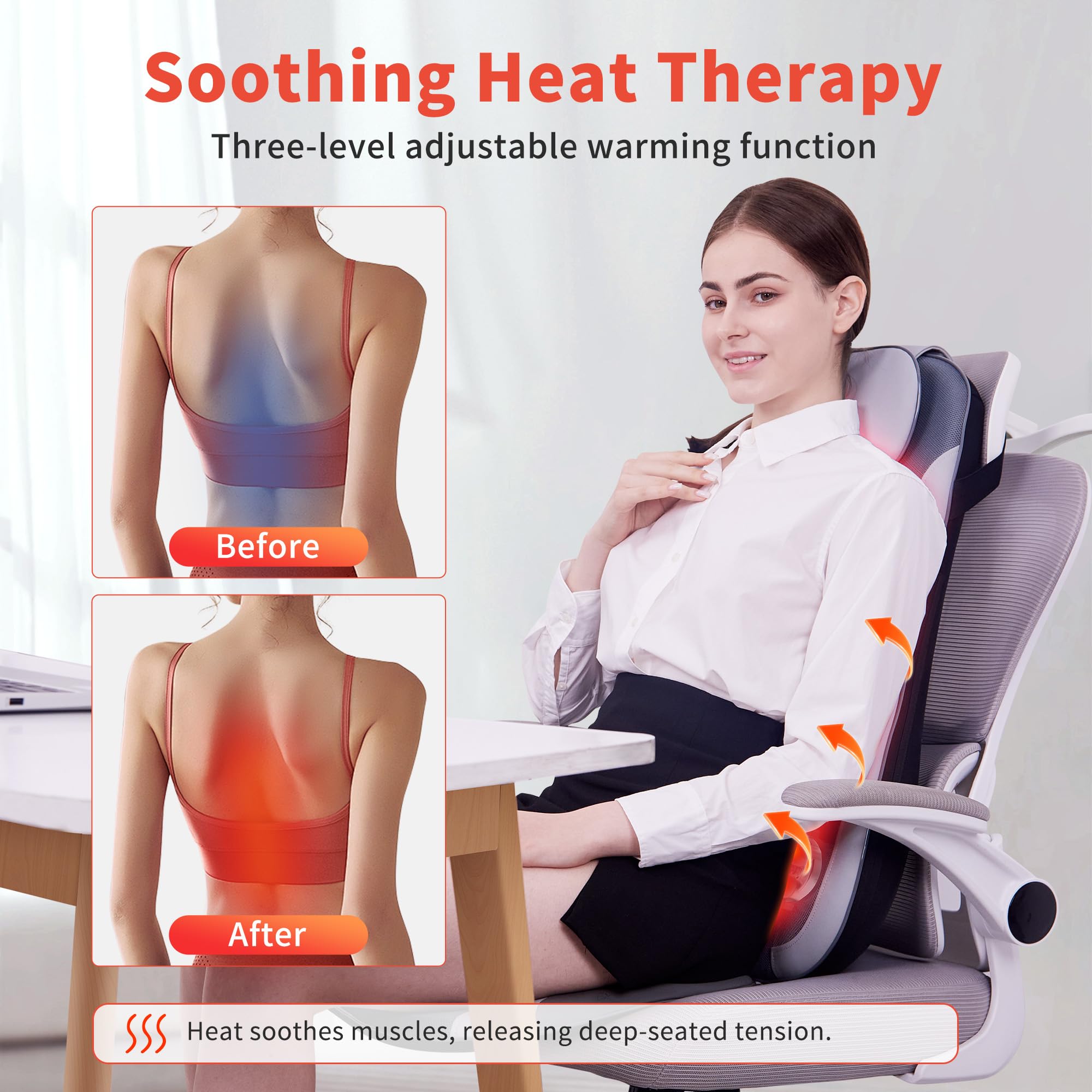 Comrelax cooling seat massager with dual fans for comfort.