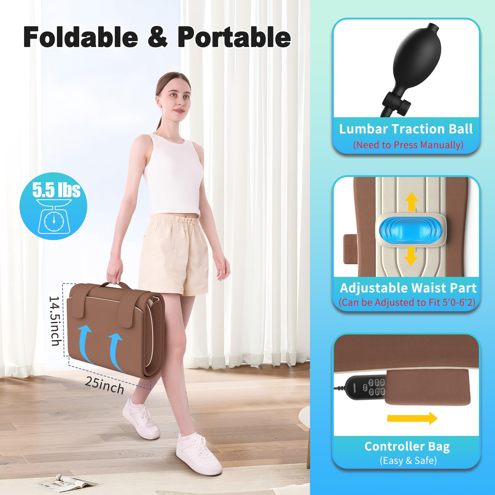 comrelax Heated pads provide targeted warmth across the back for comfort