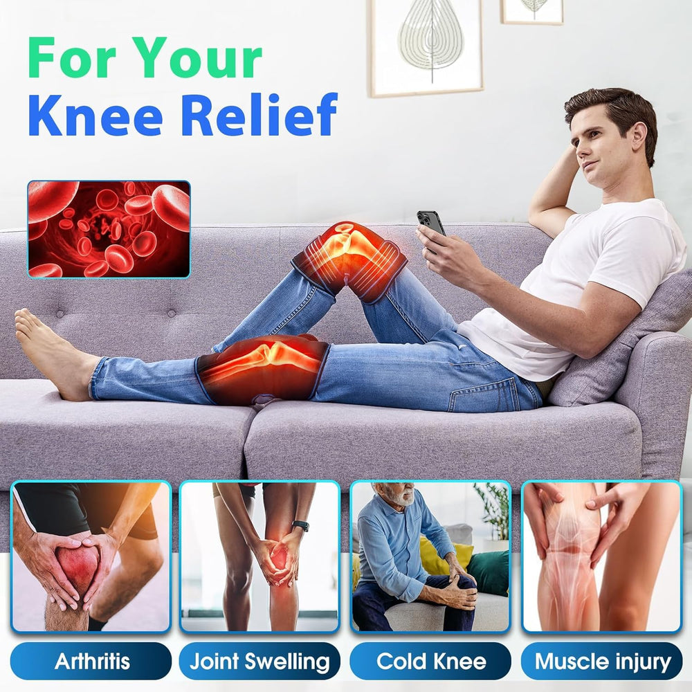 Comrelax knee massager heat level selector for customizable warmth