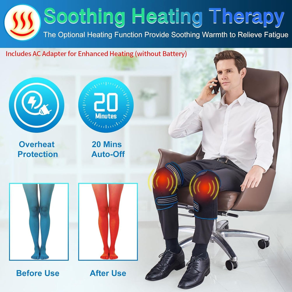 comrelax knee massager heat level display showing 3 settings for personalized warmth.