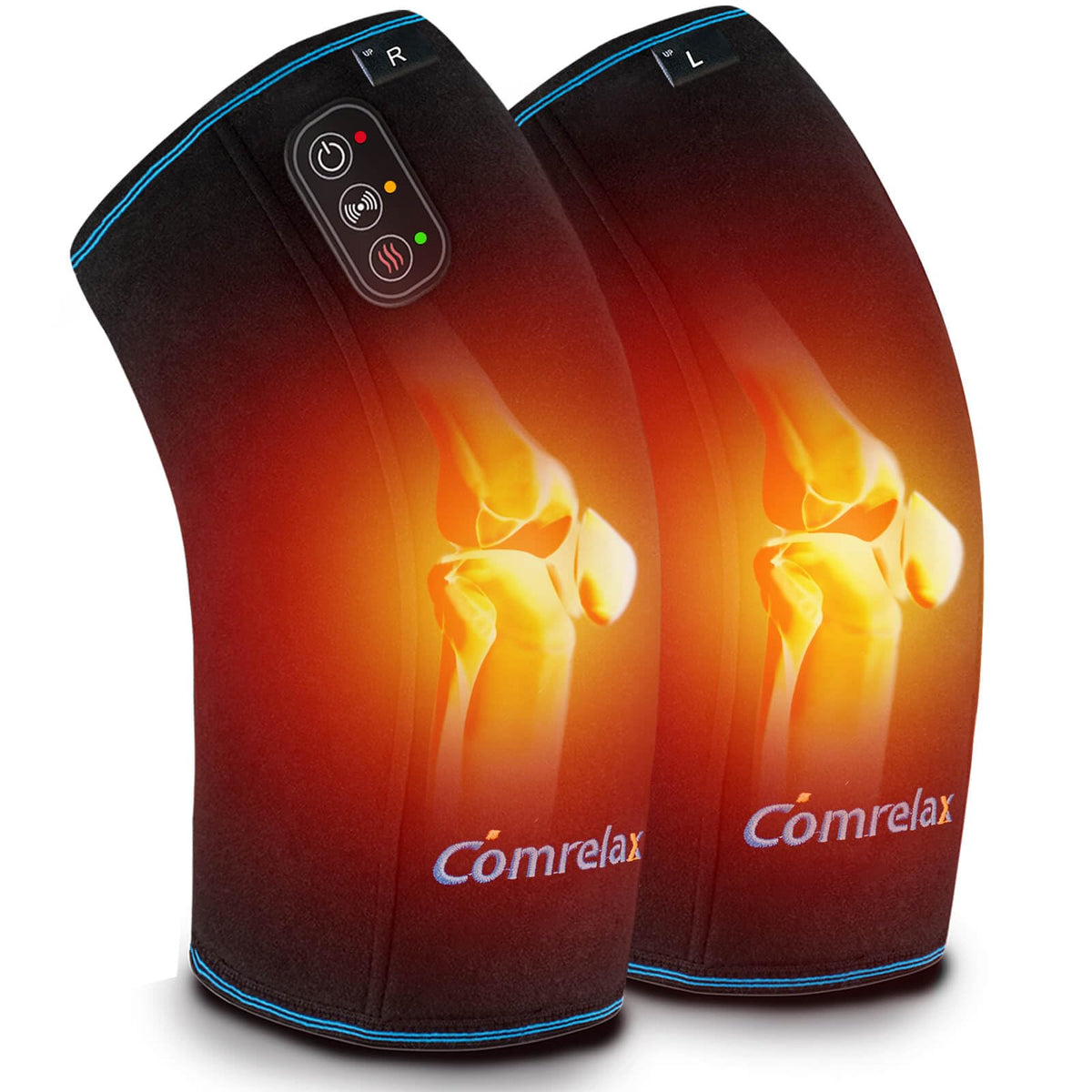 Comrelax knee massager heat panel showing deep warmth for targeted relief