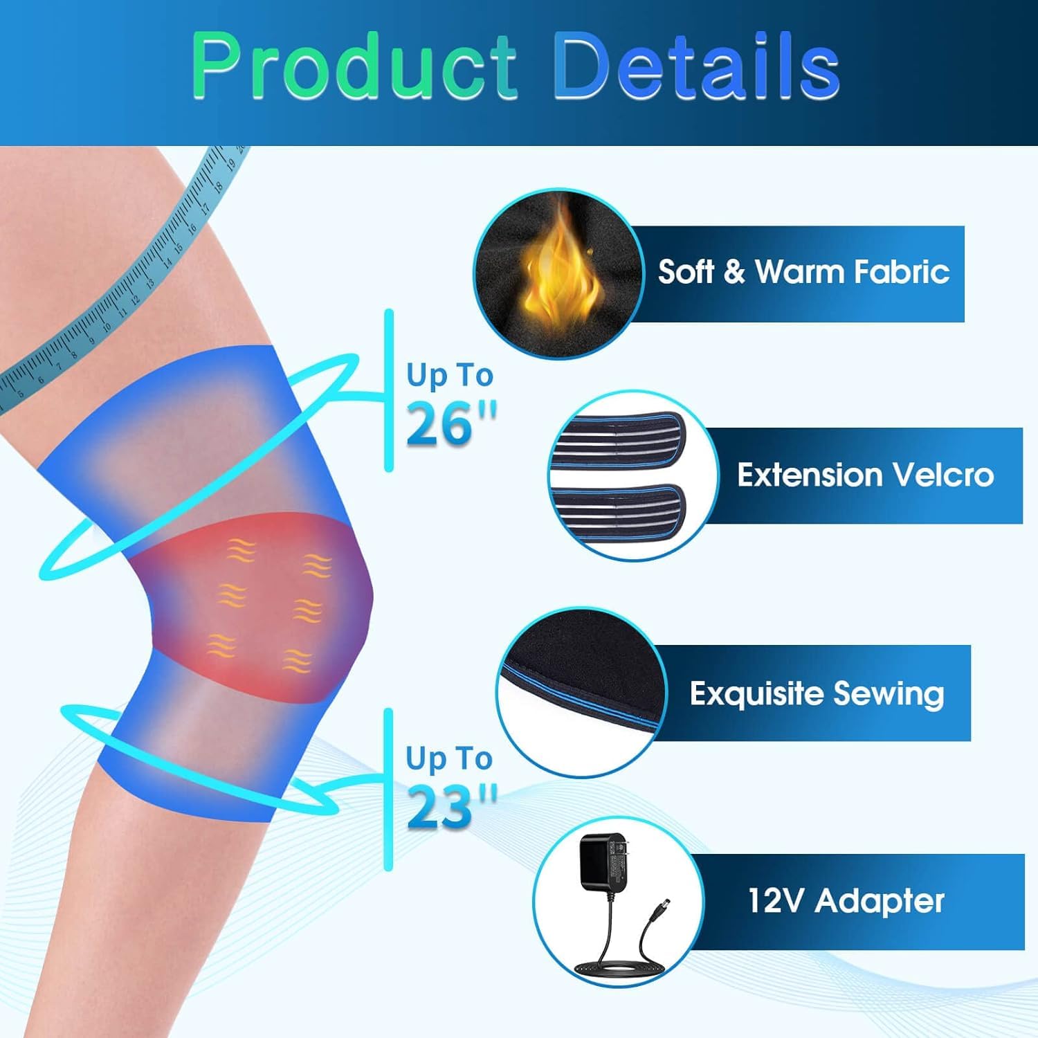 comrelax heated knee massager includes smart 20-minute timer for safe use.