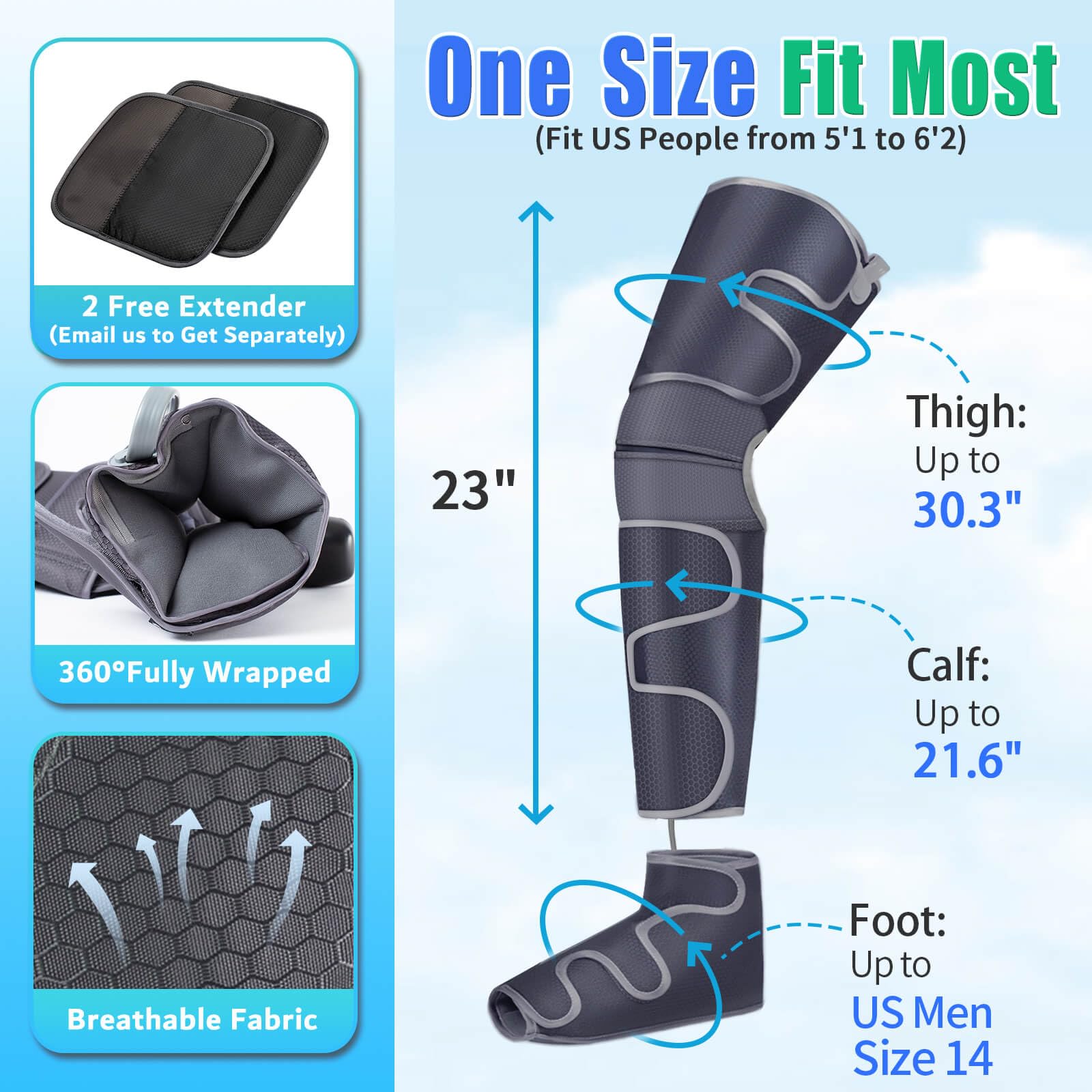 Comrelax leg massager with free storage bag for easy organization.