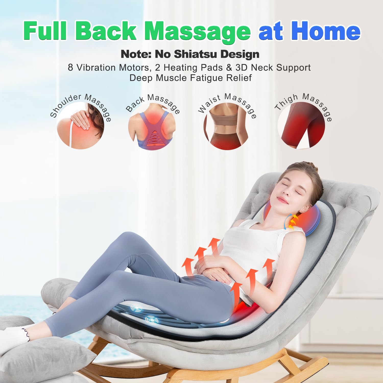 comrelax massage chair pad with 8 motors demonstrates full-body vibration for desk workers