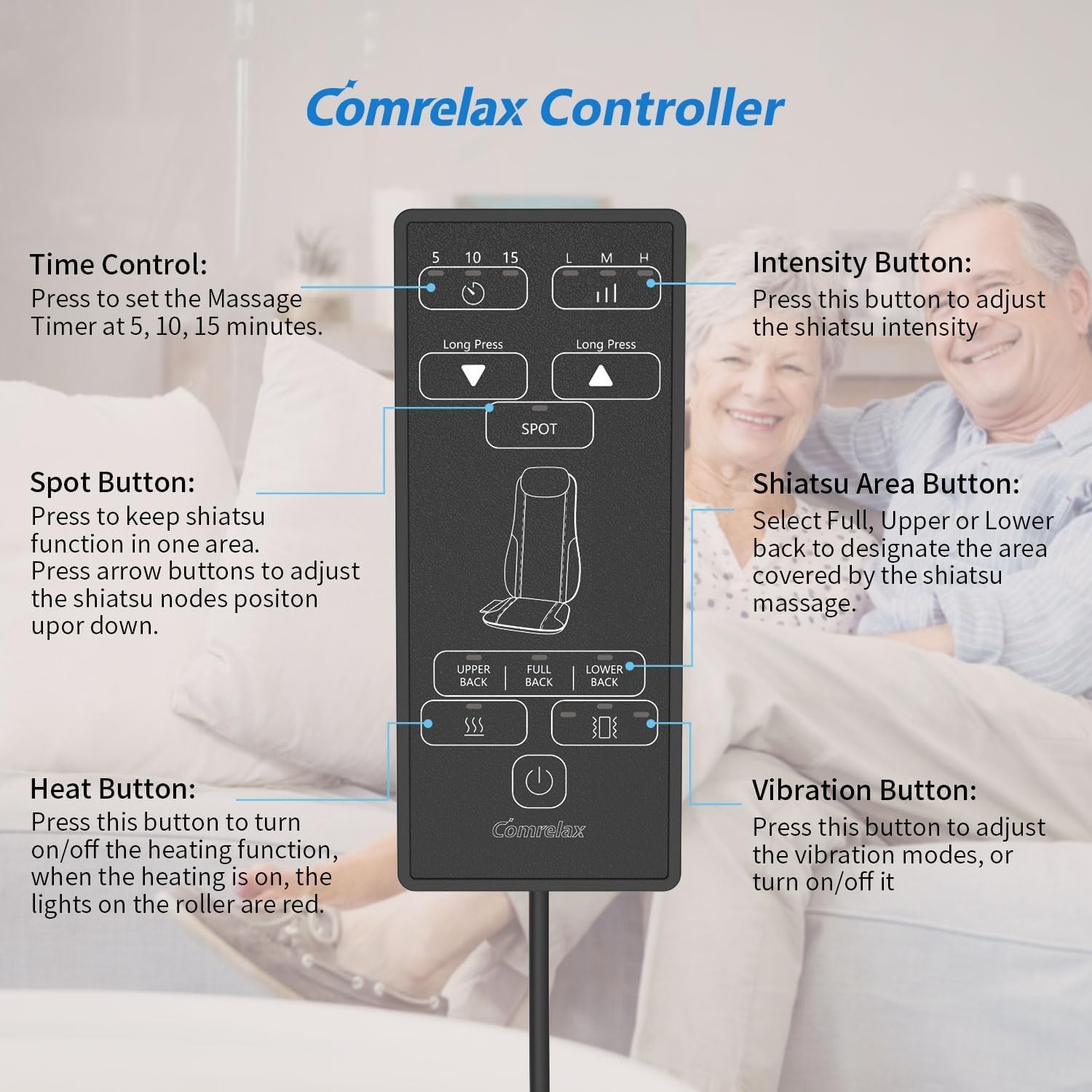 comrelax massager compatible with most seating options