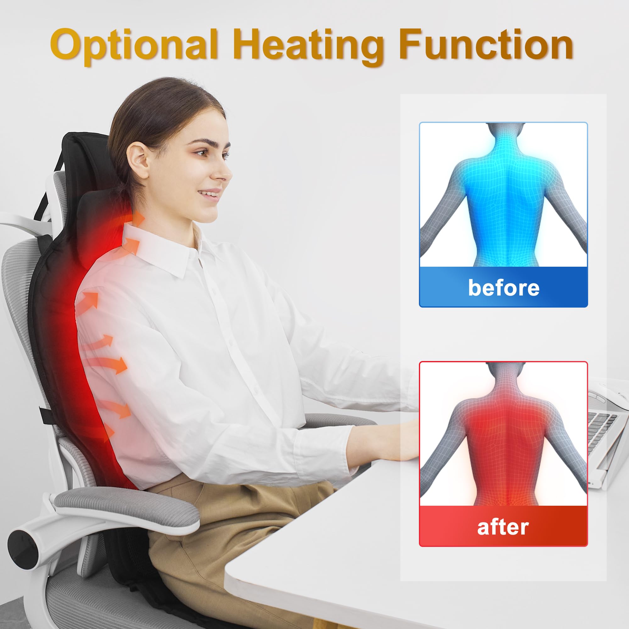 Comrelax neck pillow support with heating for comfortable neck relief during long days.