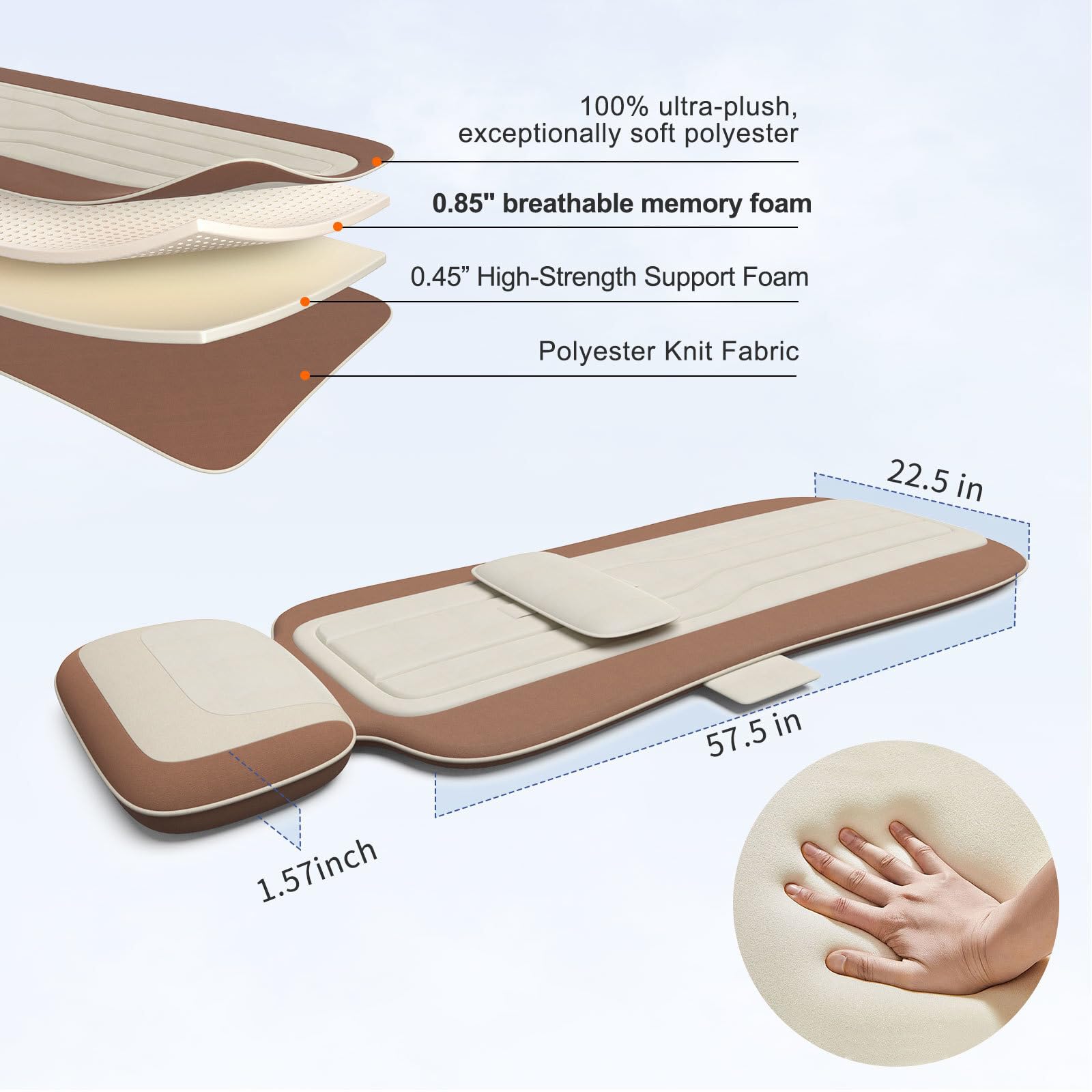 comrelax Portable design allows use on sofa, chair, or office setup