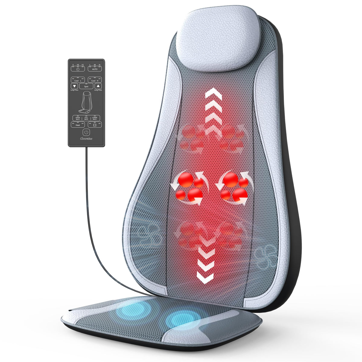 Comrelax Shiatsu back massager with heat and cooling for deep relaxation.