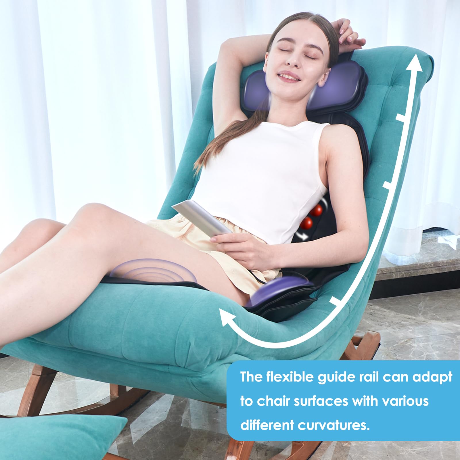 Comrelax Shiatsu cushion heat function soothes tired muscles during use.