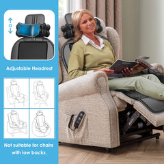 Comrelax seat pad with vibration motors enhances comfort at home or office.