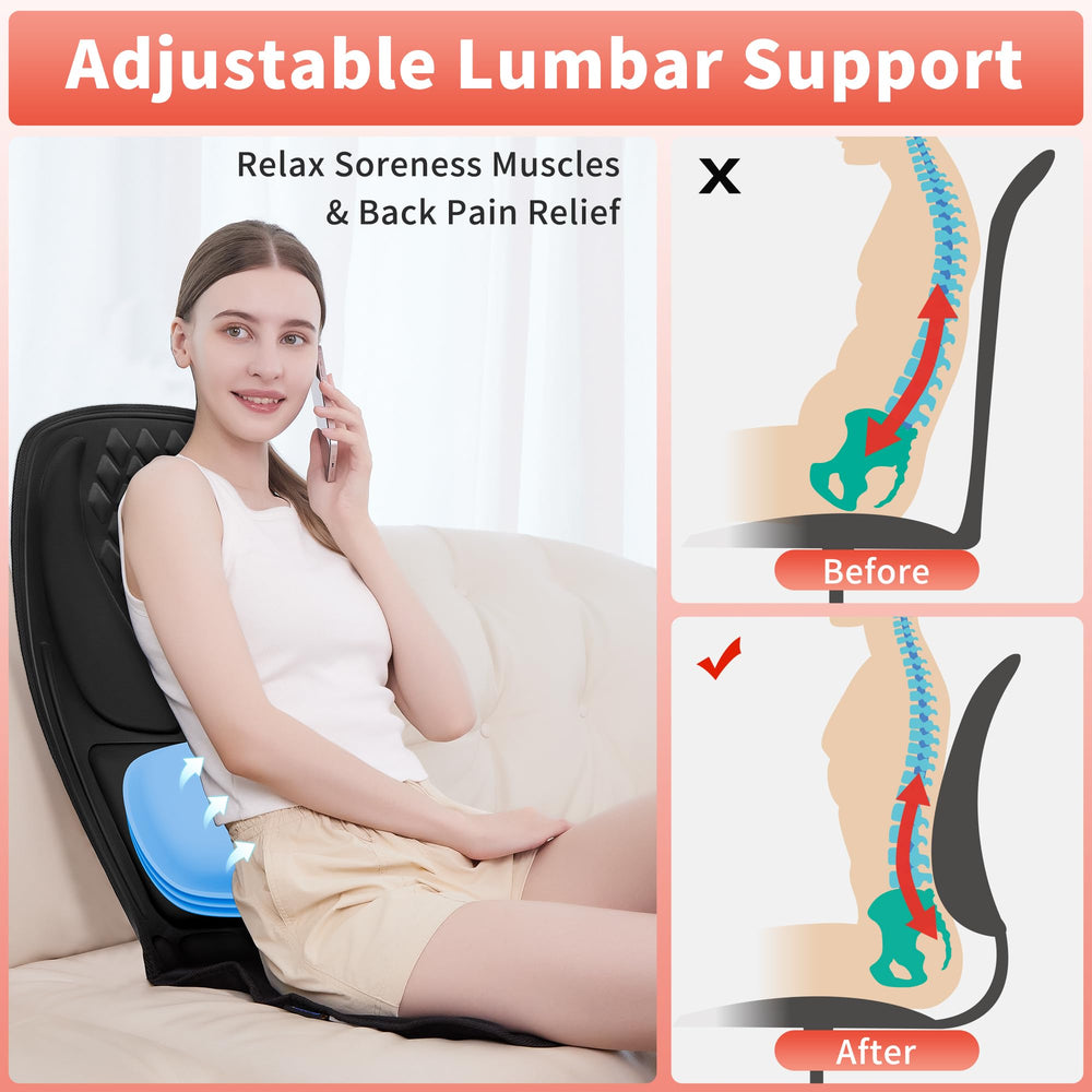 The comrelax vibration intensity control offers flexible massage levels.