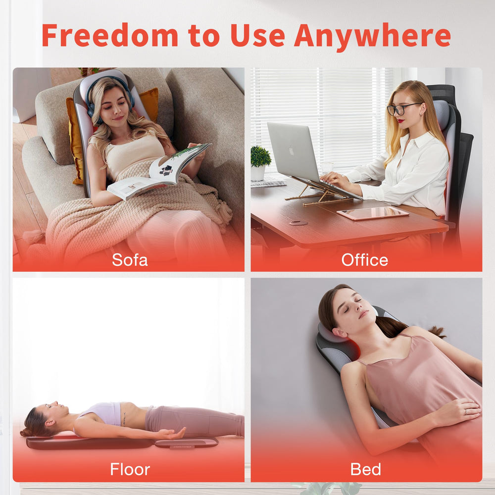 Comrelax zoned back massage for full, upper, or lower relief.