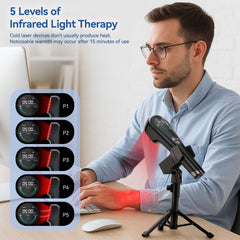 Close-up of COMSYNC 808nm near-infrared lights for deeper tissue penetration.