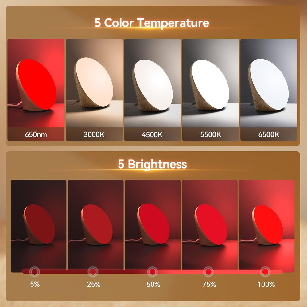 COMSYNC Light Therapy Lamp five color temperatures for versatile lighting