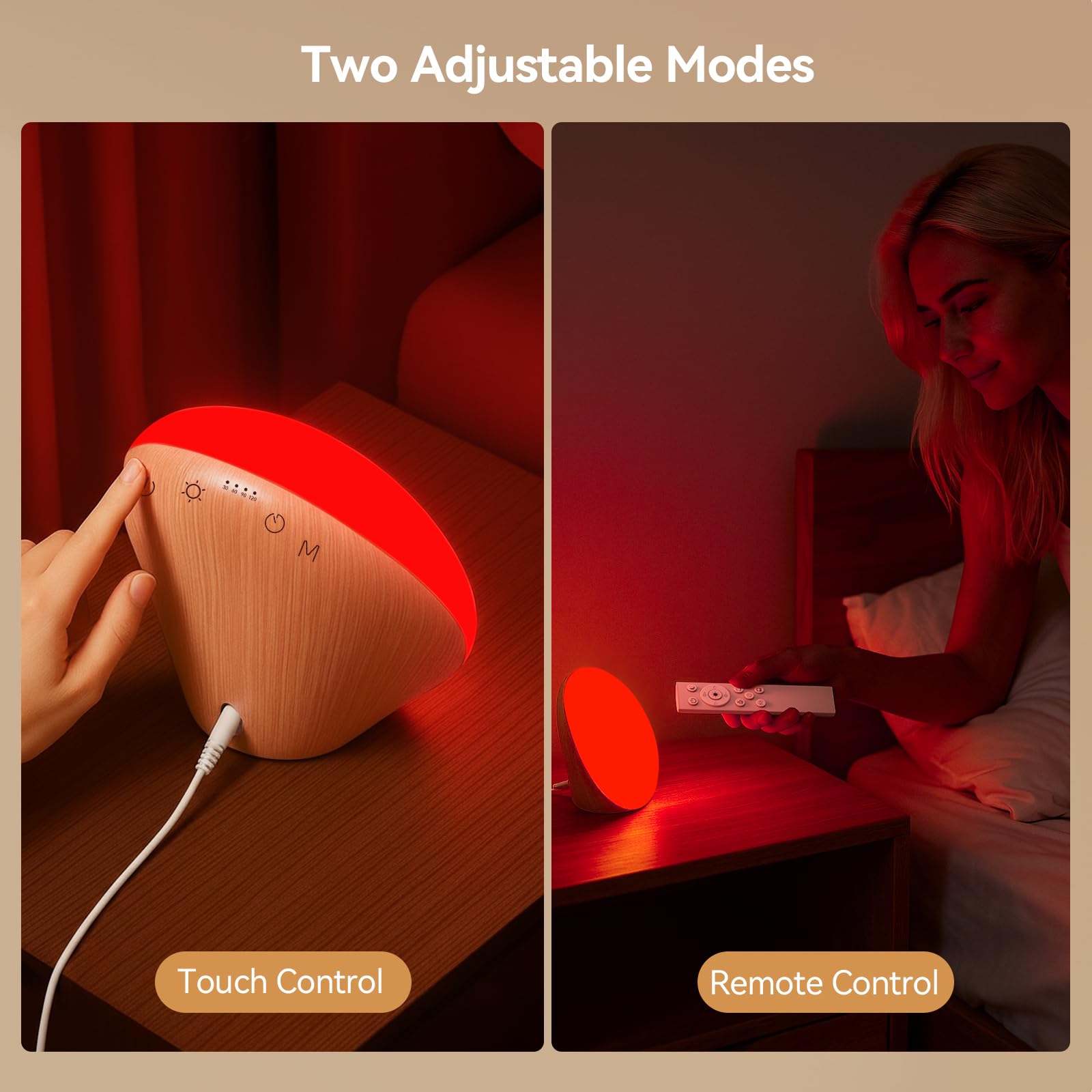 COMSYNC Light Therapy Lamp 670nm red night light for nighttime relaxation