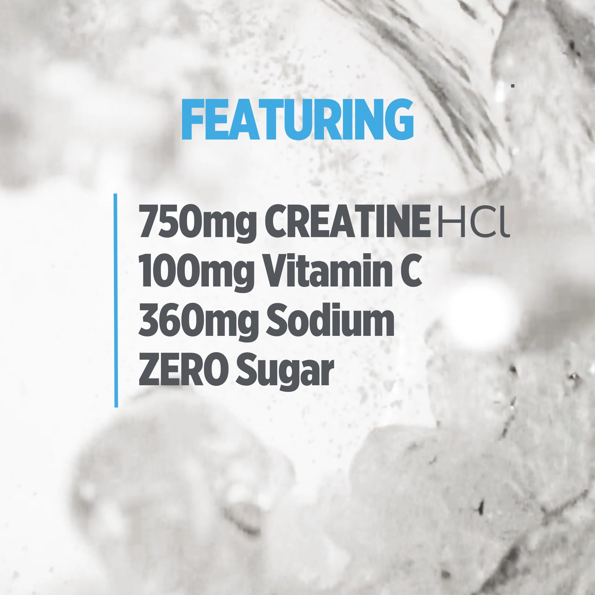 CON-CRET Creatine HCl + Hydration sugar-free label appeals to keto and diet users.
