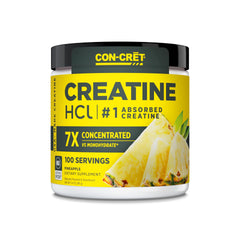 CON-CRET Creatine HCl pineapple brand logo signaling premium energy support.