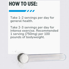 CON-CRET Creatine HCl powder being stirred in a glass highlights easy solubility.