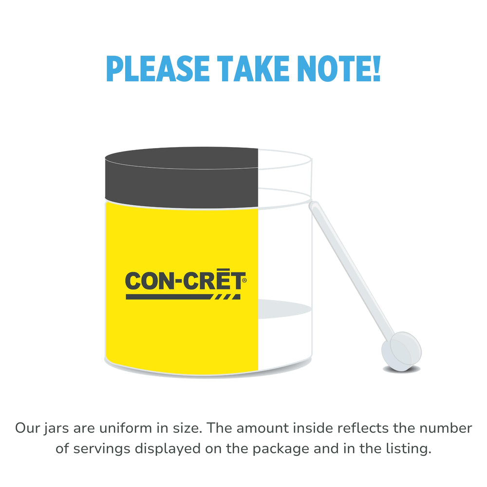 CON-CRET Creatine HCl scoop beside the powder for precise dosing.