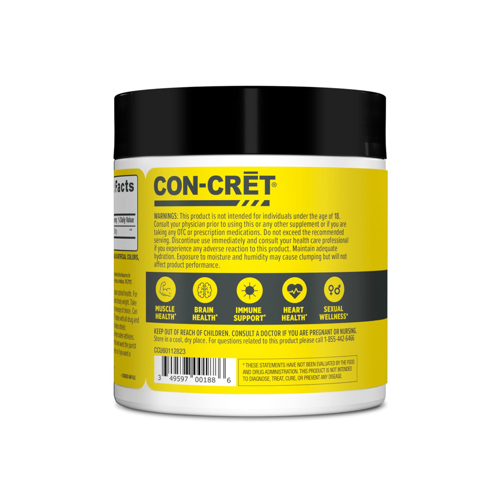 Workout-ready setup with CON-CRET Raspberry powder for on-the-go energy moments.