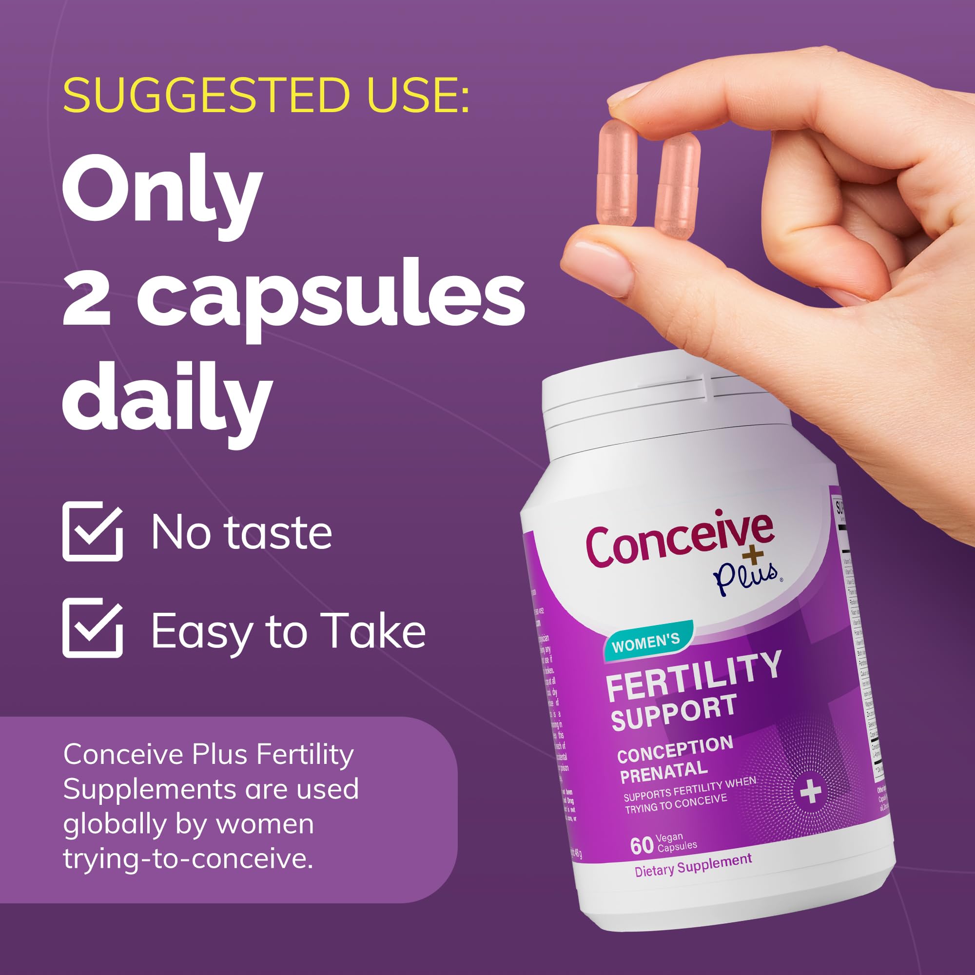 CONCEIVE PLUS bottle on kitchen counter suggests convenient daily use.