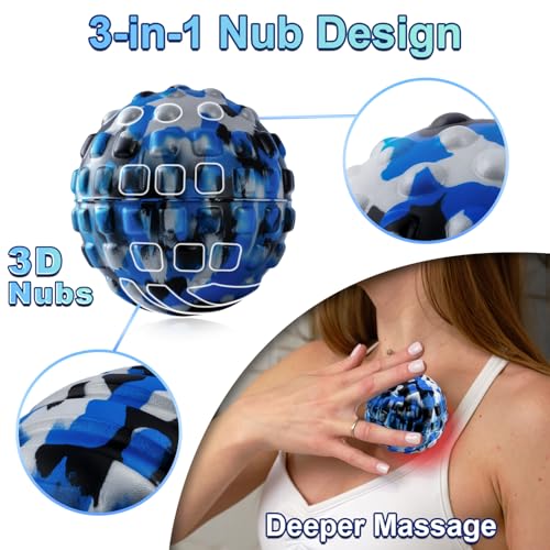 Coniflor Pelota de masaje Deep Tissue, versión portátil para uso en casa, gimnasio o viaje.