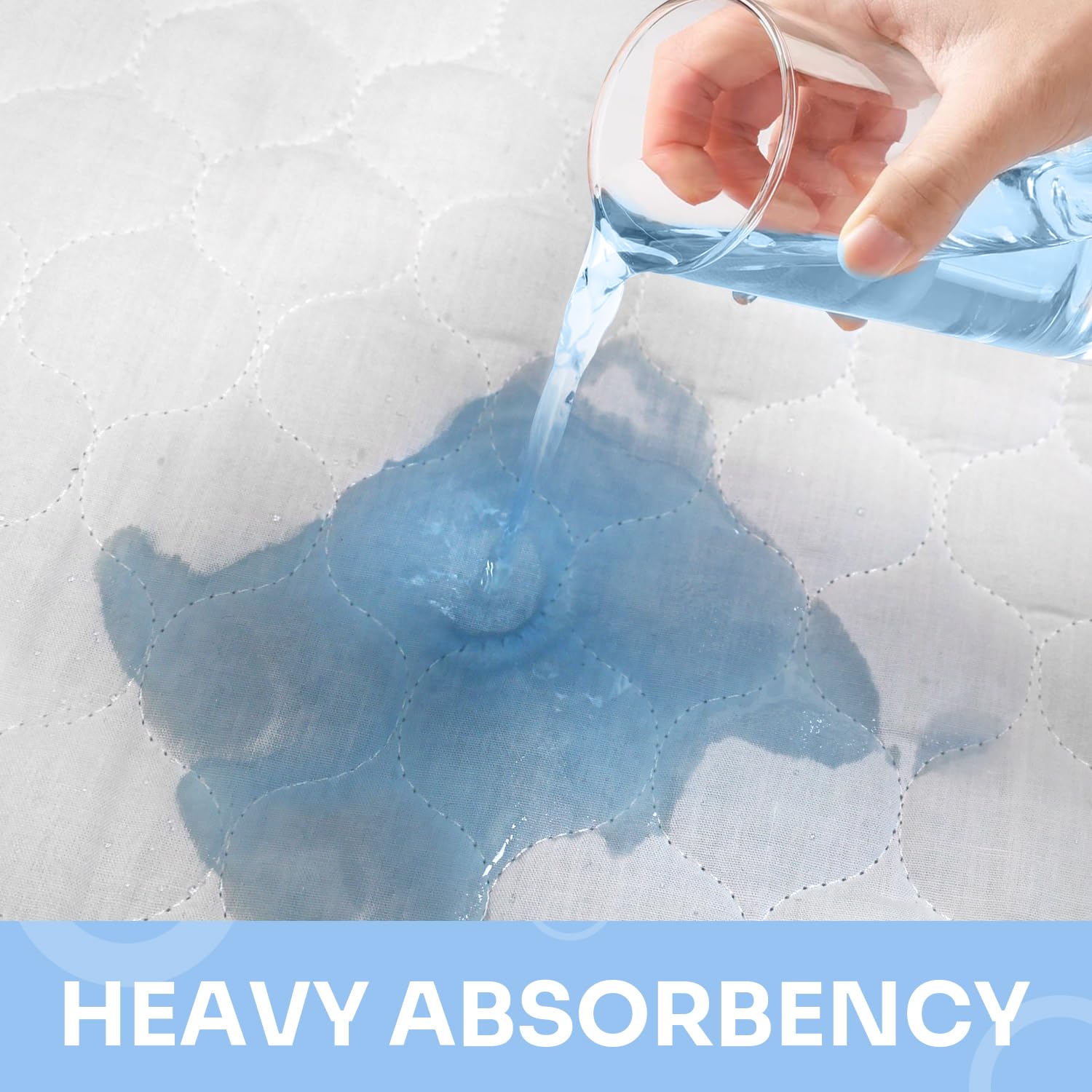 Conkote waterproof mattress protector with a non-slip blue barrier.